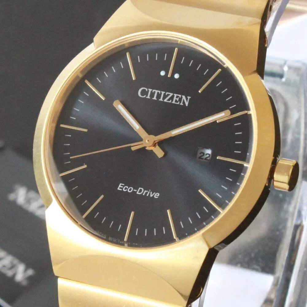Citizen Eco-Drive Women's Gold Tone Watch Black Dial 32MM Watch